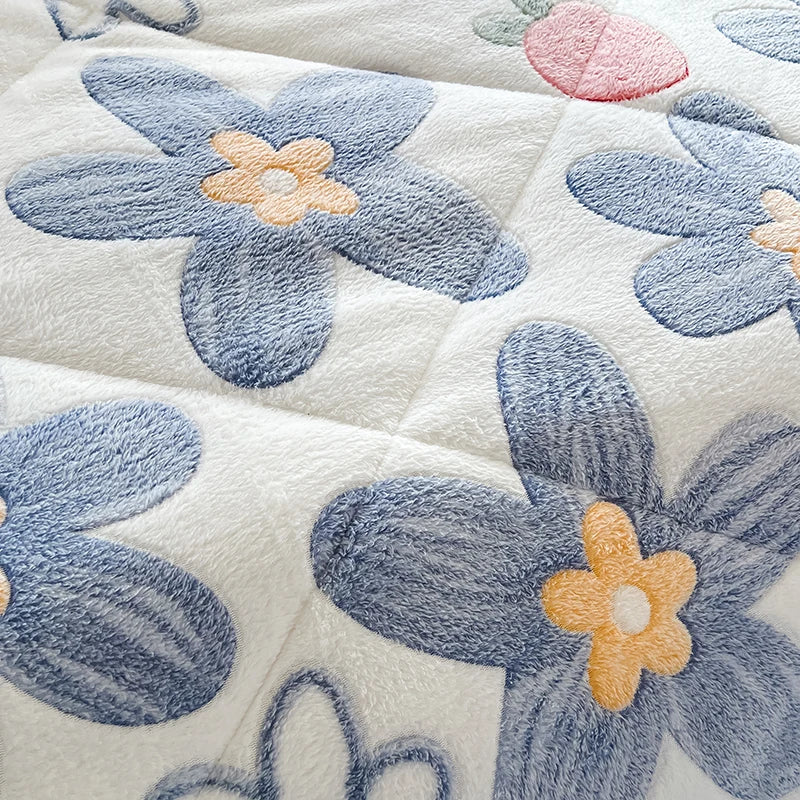 All Season Thickened Lamb Wool Sherpa Quilt Set 3 Pieces