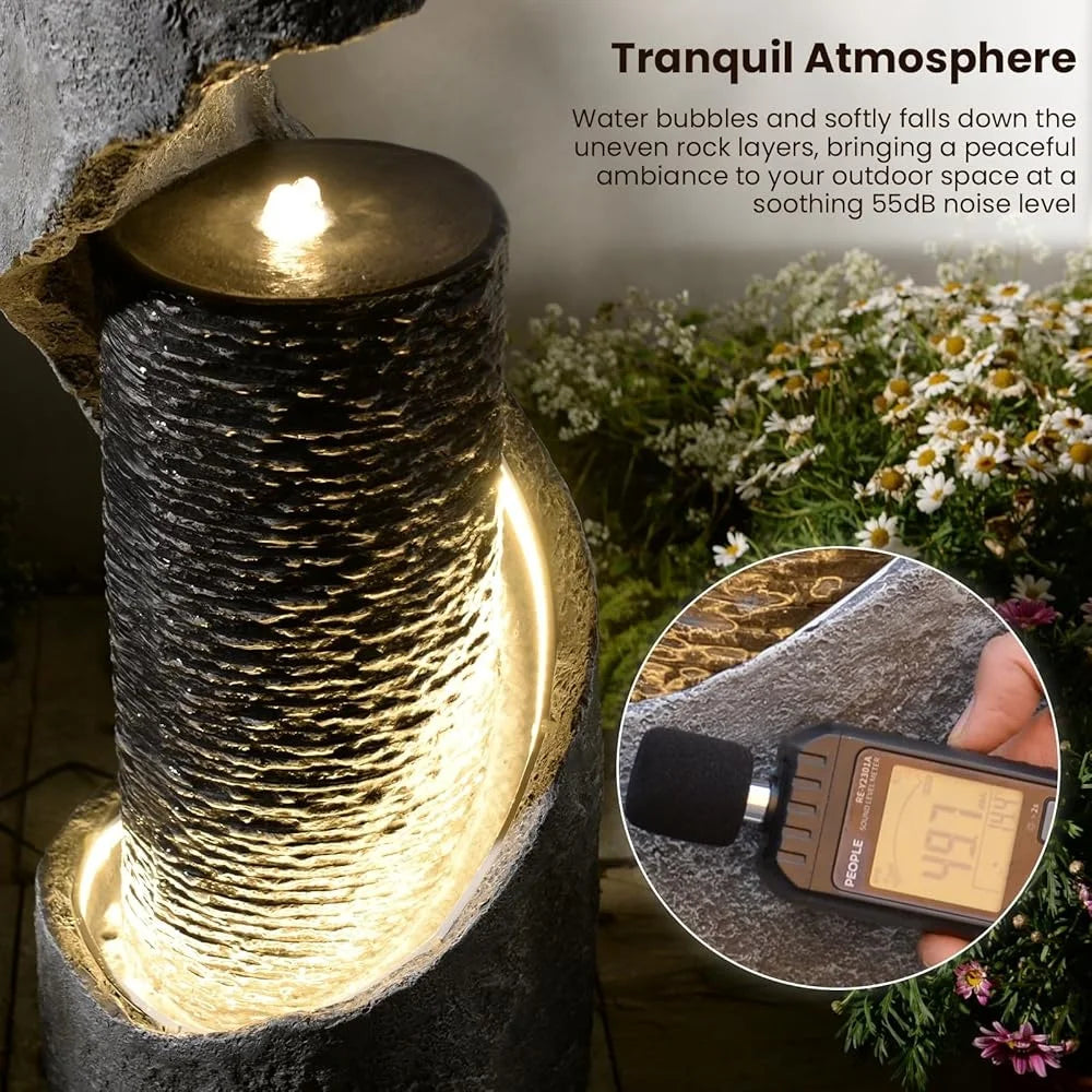 Indoor Outdoor Water Fountain With LED Lights And Pump