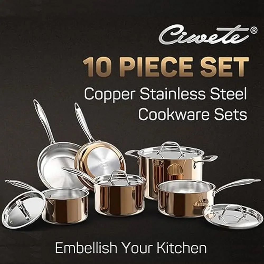Tri Ply Stainless Steel Tenfold Pieces Copper Induction Cookware ThermoDistributionTechnology