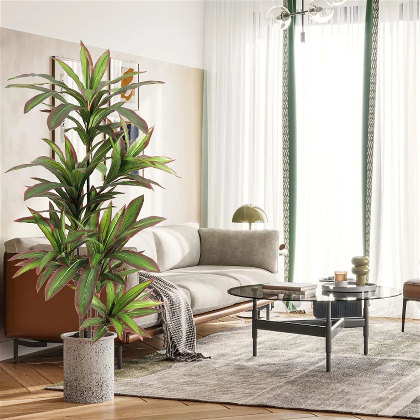 Artificial Dracaena Plant Fake Tree In Pot With Branches