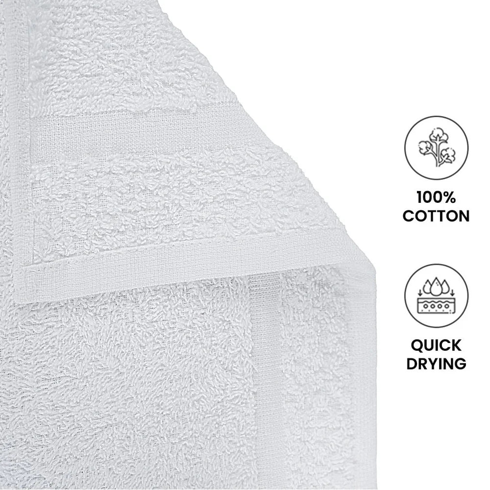 10 Piece Cotton Towel Set Quick Dry Towels Popcorn Border