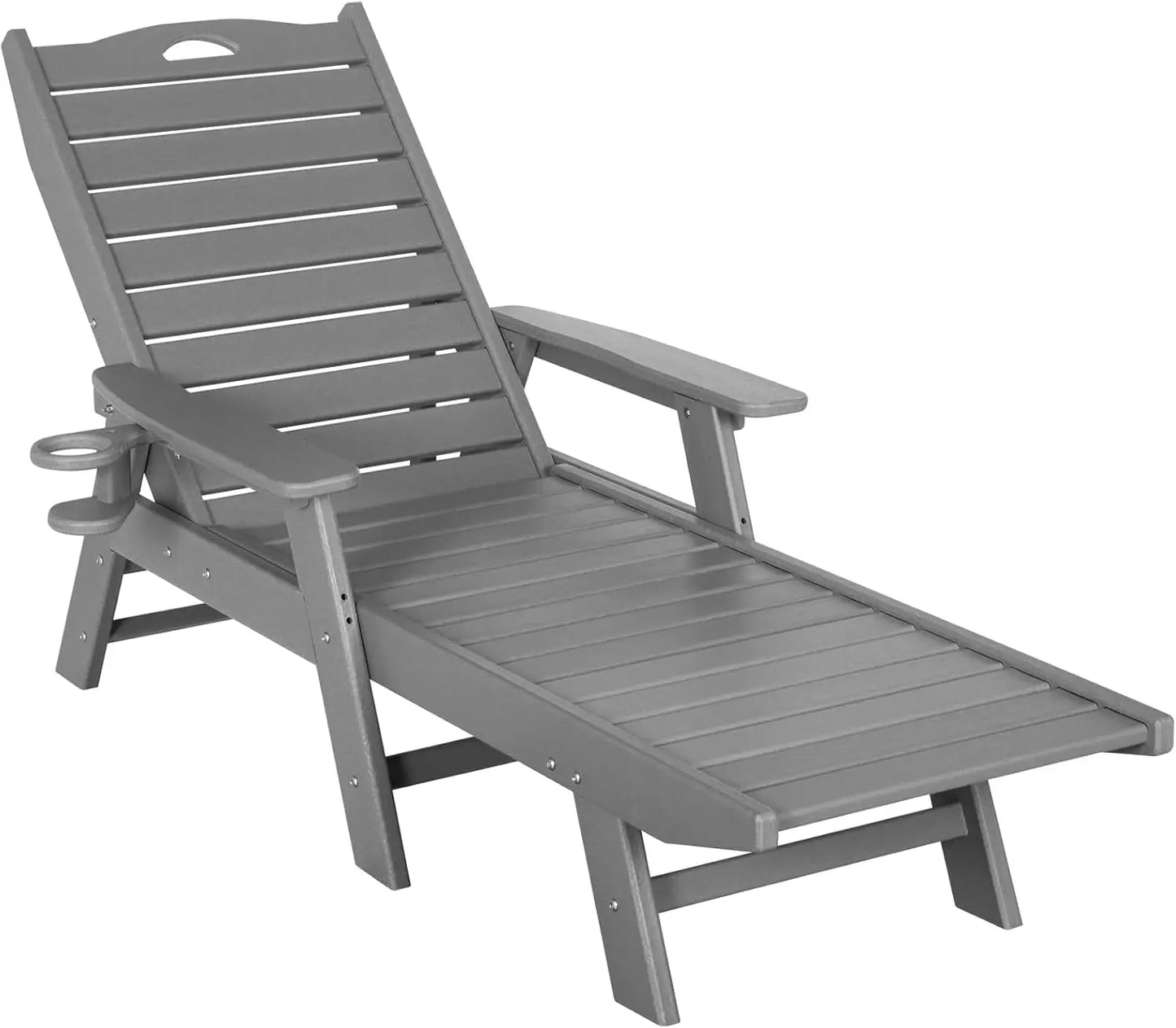 Outdoor Chaise Lounge 5 Position Adjustable Backrest Garden