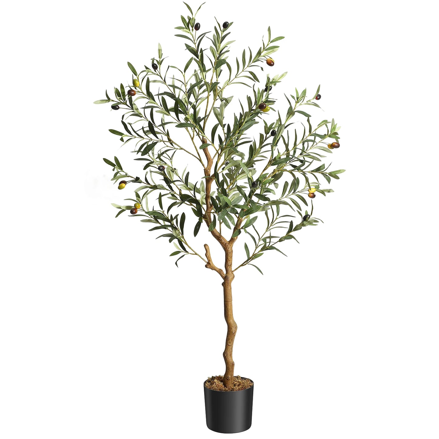 Artificial Olive Tree Silk Potted With Natural Wood Trunk