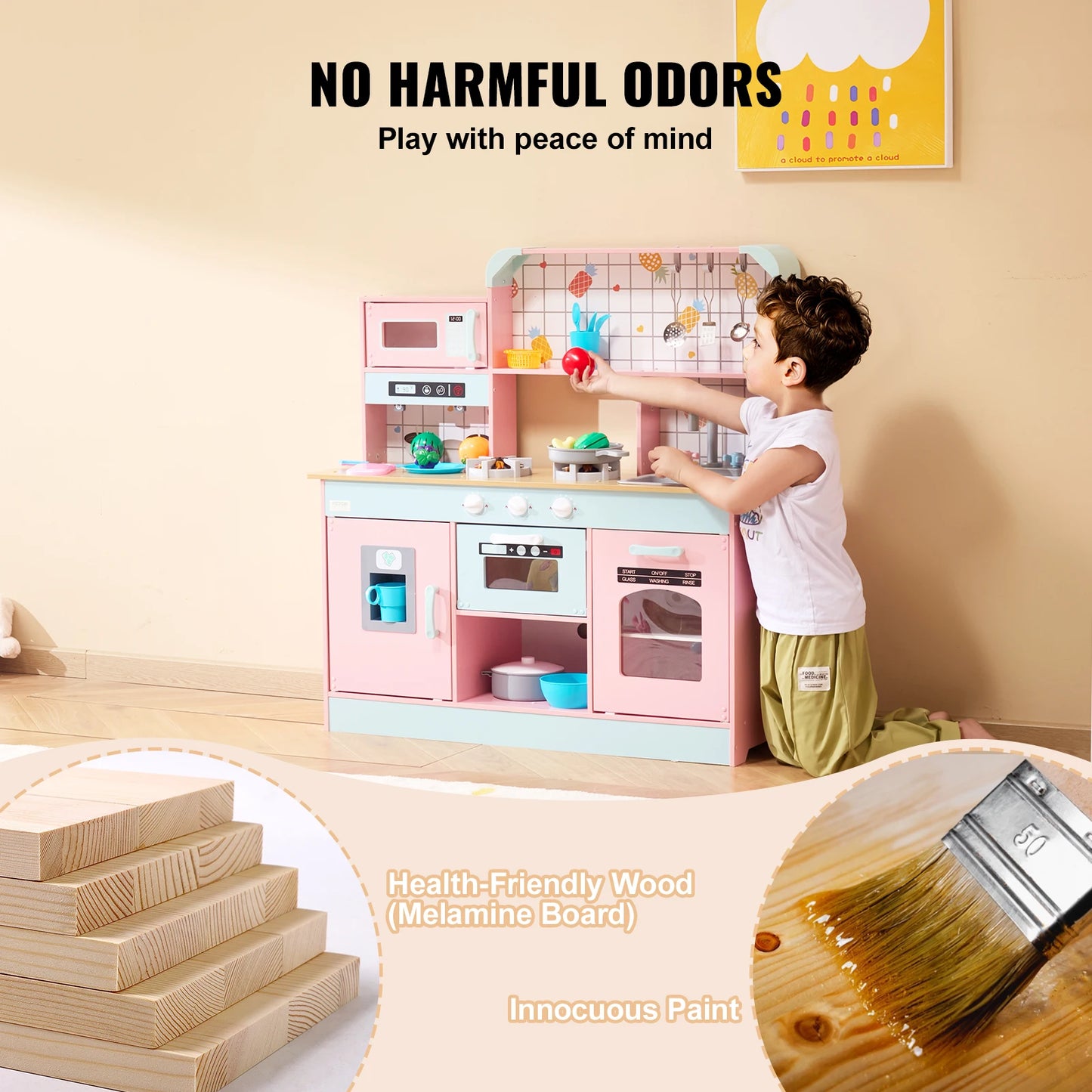 SucceBuy Pretend Play Cooking Toy For Kids Chef Playset With Lights And Sounds Kitchen Accessories Ages 3 And Up