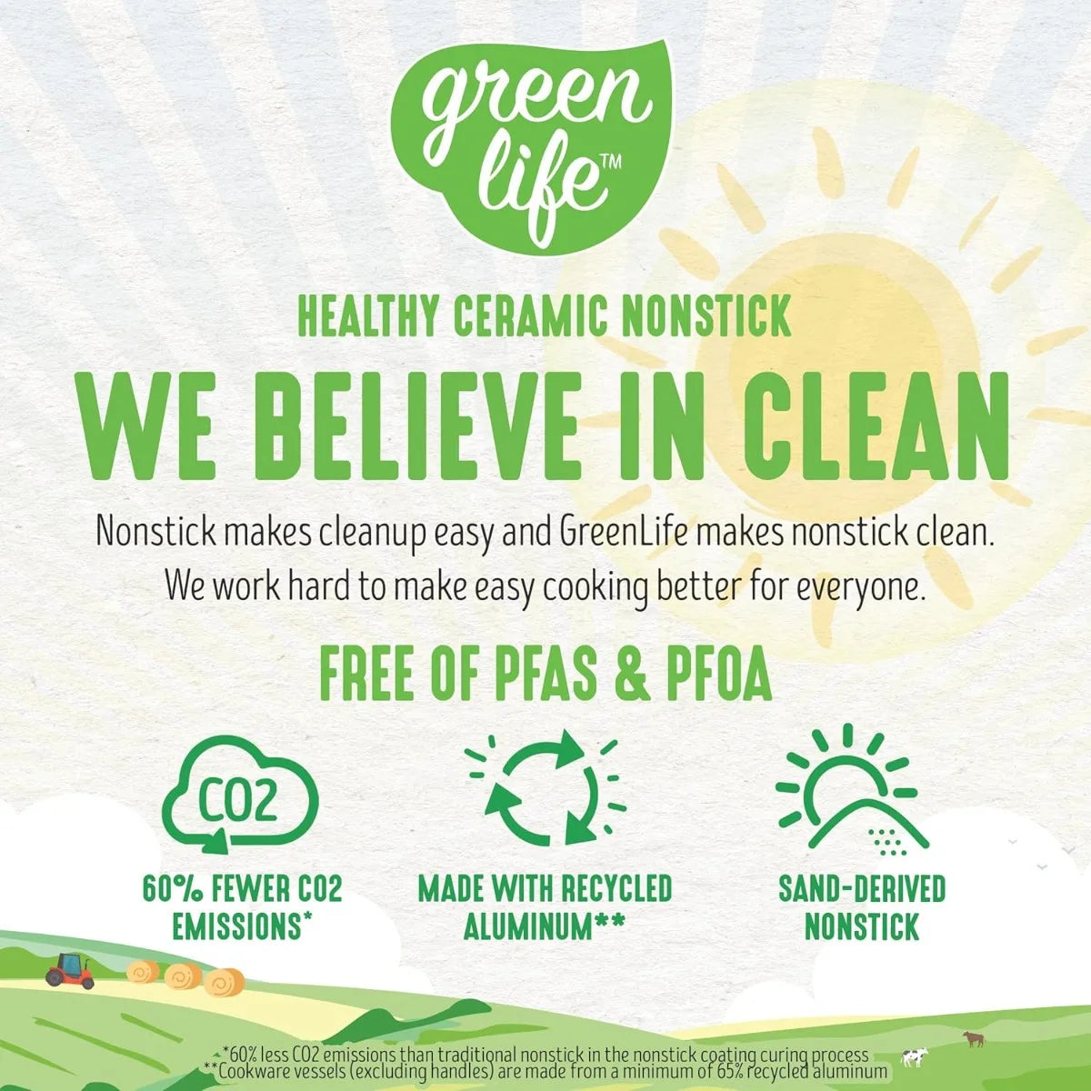 PFAS Free Nonstick Cookware Set 16 Piece With Ceramic Coating Oven Safe Stay Cool Handles And Glass Lids Red