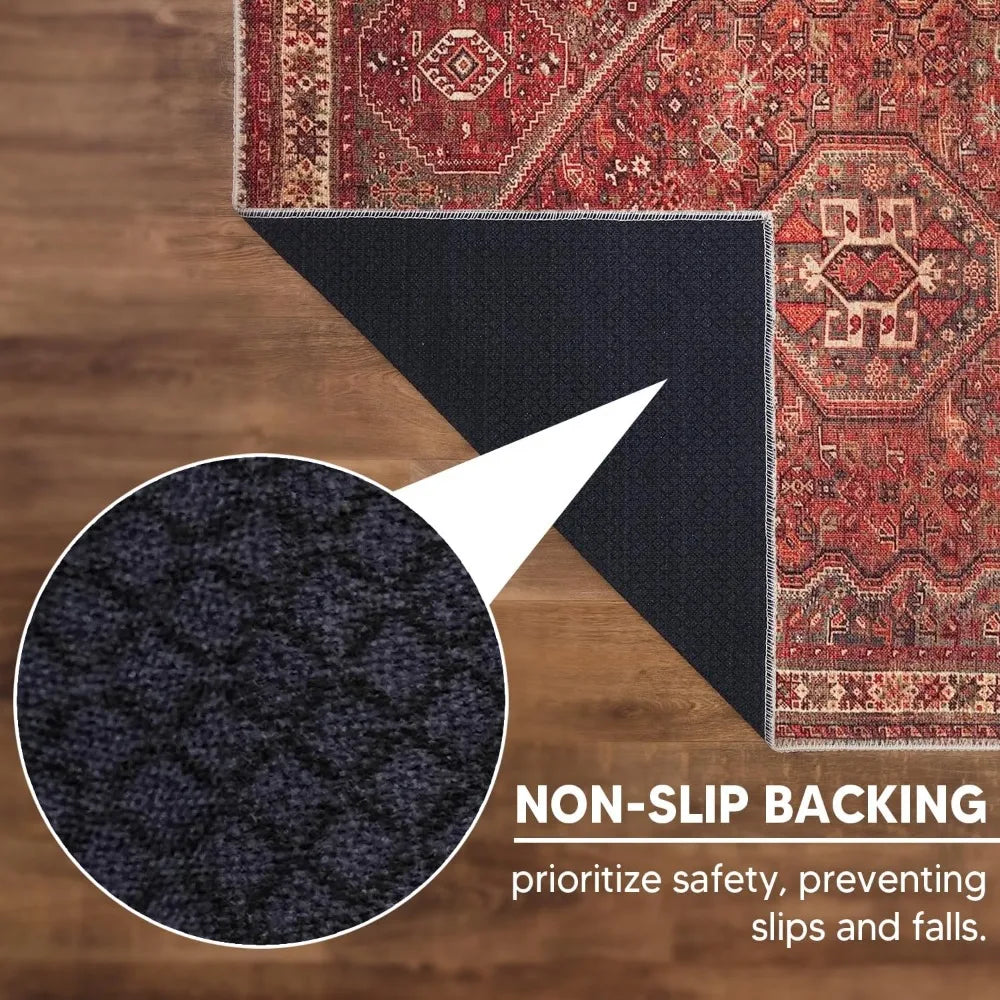 Keen Home Design 4x6 Rug - Machine Washable Area Rug with Non-Slip Backing, Ideal for Living Room, Dining Room, Bedroom - Vintag