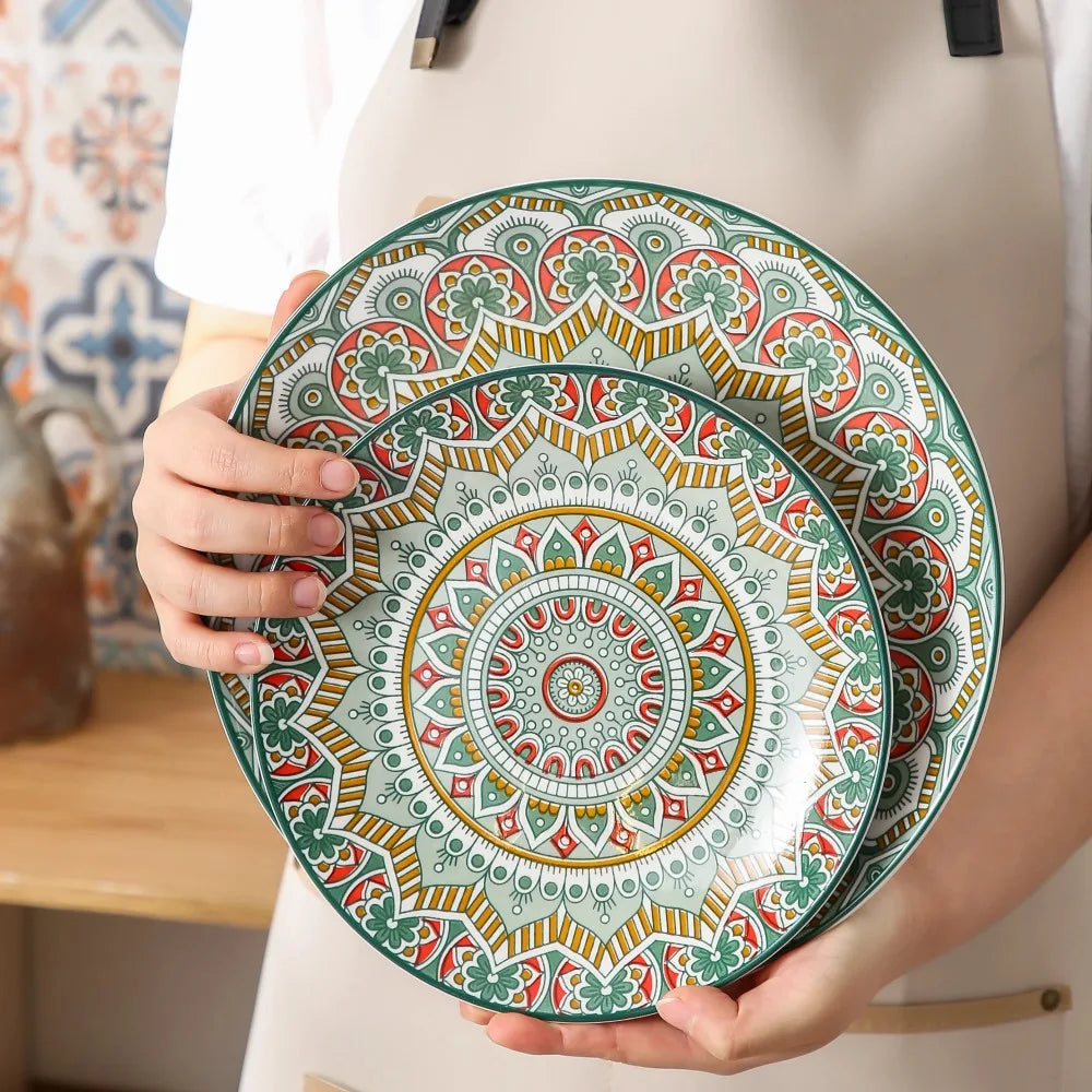 Vancasso Bohemian Mandala Ceramic Dinnerware Set 16 Piece