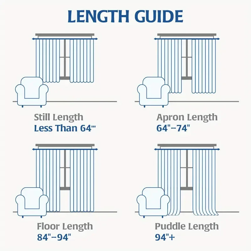 Jinchan Blend Curtains 4Pcs Set Light Filtering Rod Pocket