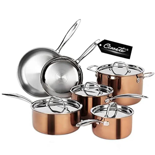 Tri Ply Stainless Steel Tenfold Pieces Copper Induction Cookware ThermoDistributionTechnology