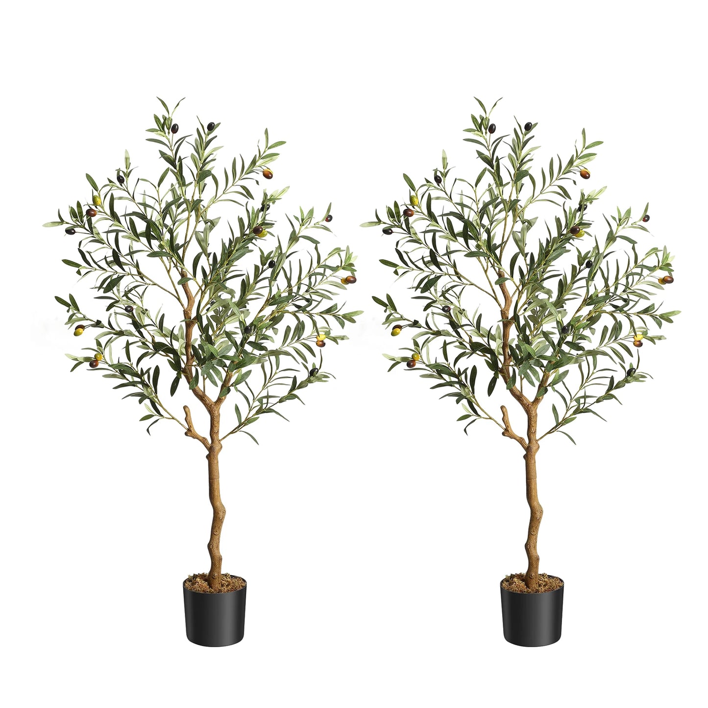 Artificial Olive Tree Silk Potted With Natural Wood Trunk