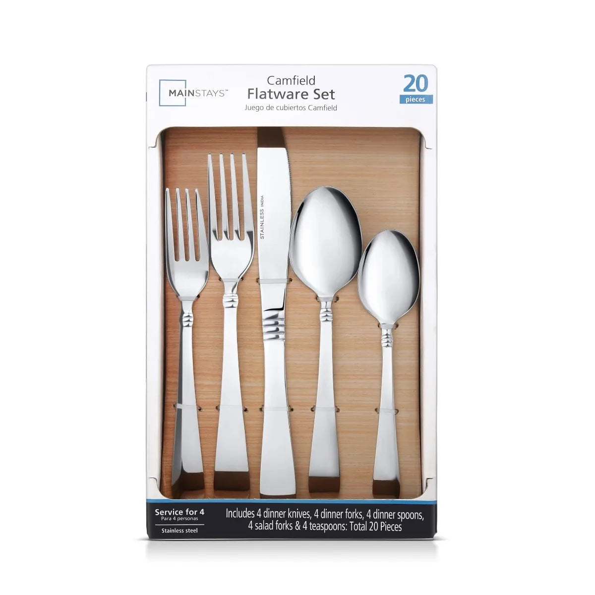 Stainless Steel Flatware Set 20 Piece Service for 12 3 Pack