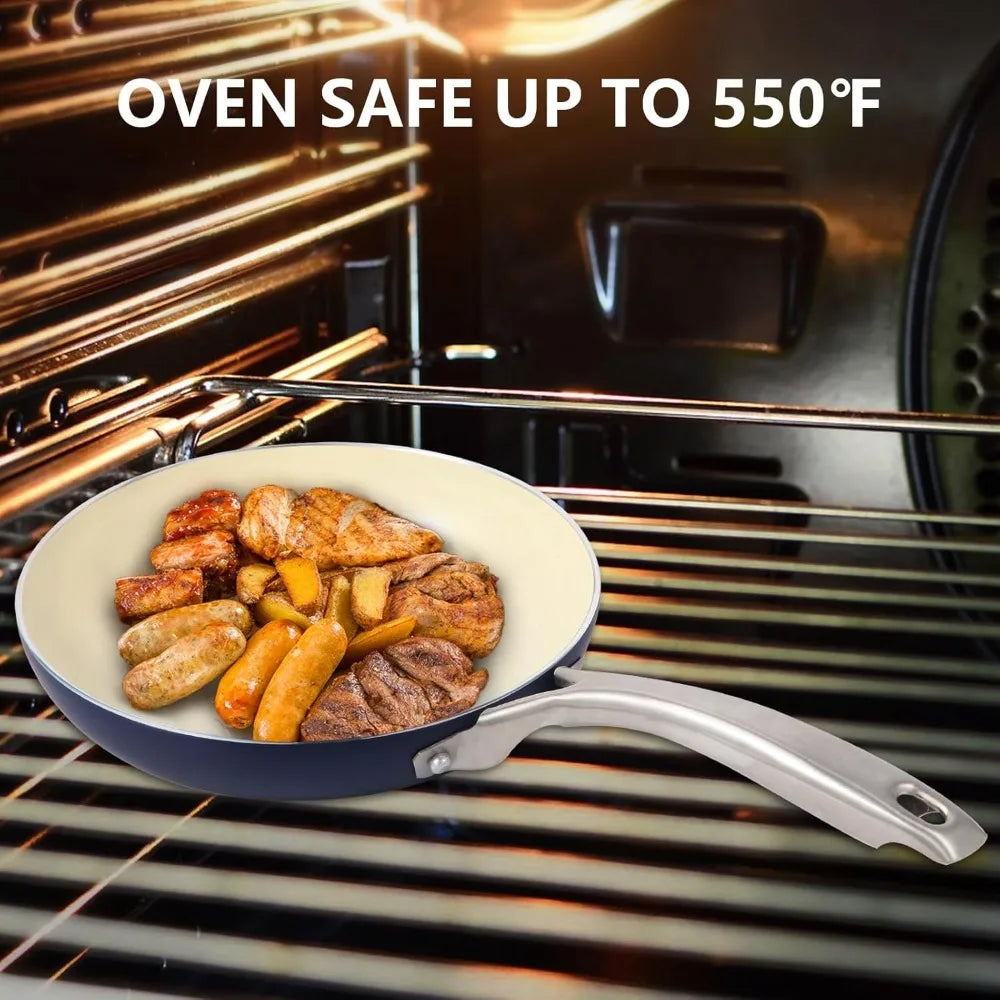 RBXC 7 Piece Ceramic Nonstick Cookware Set Induction Compatible