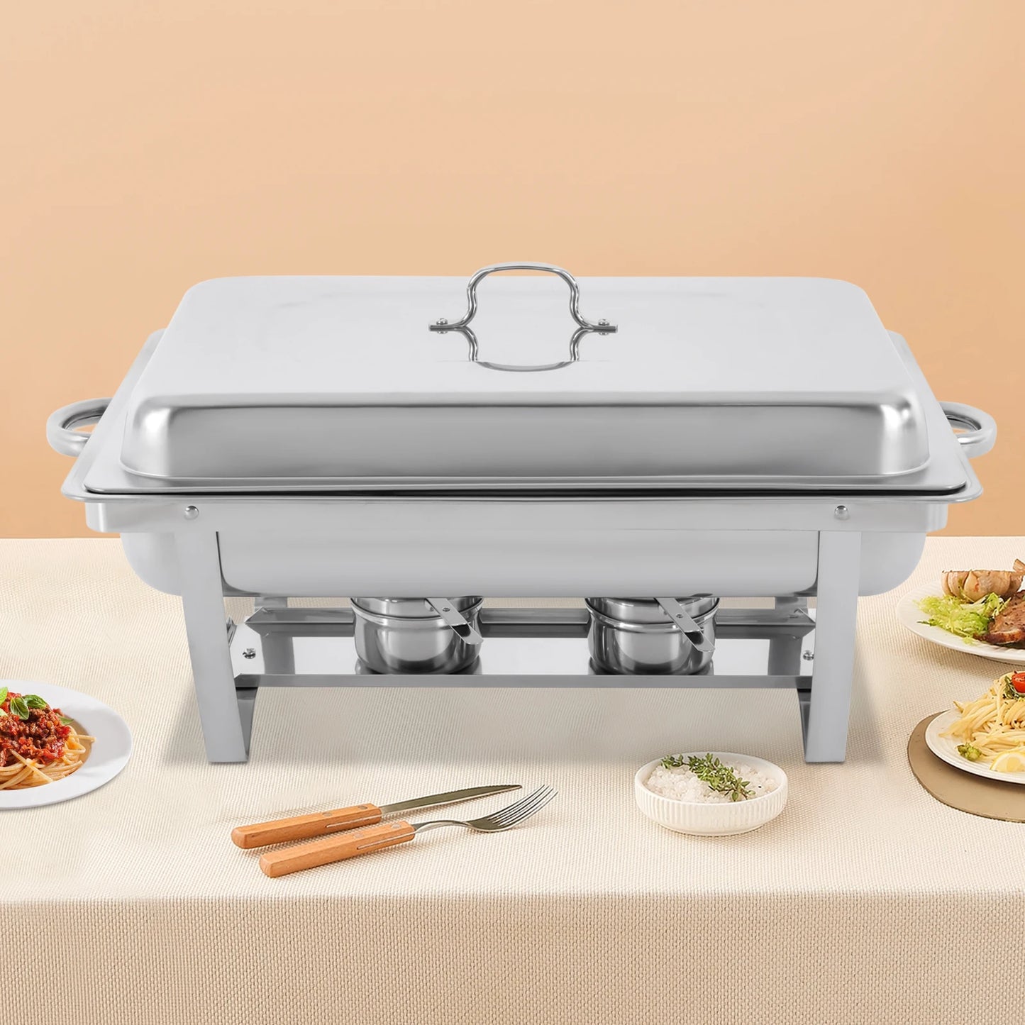 7.5L Stainless Steel Chafing Dish Buffet Set Folding Frame