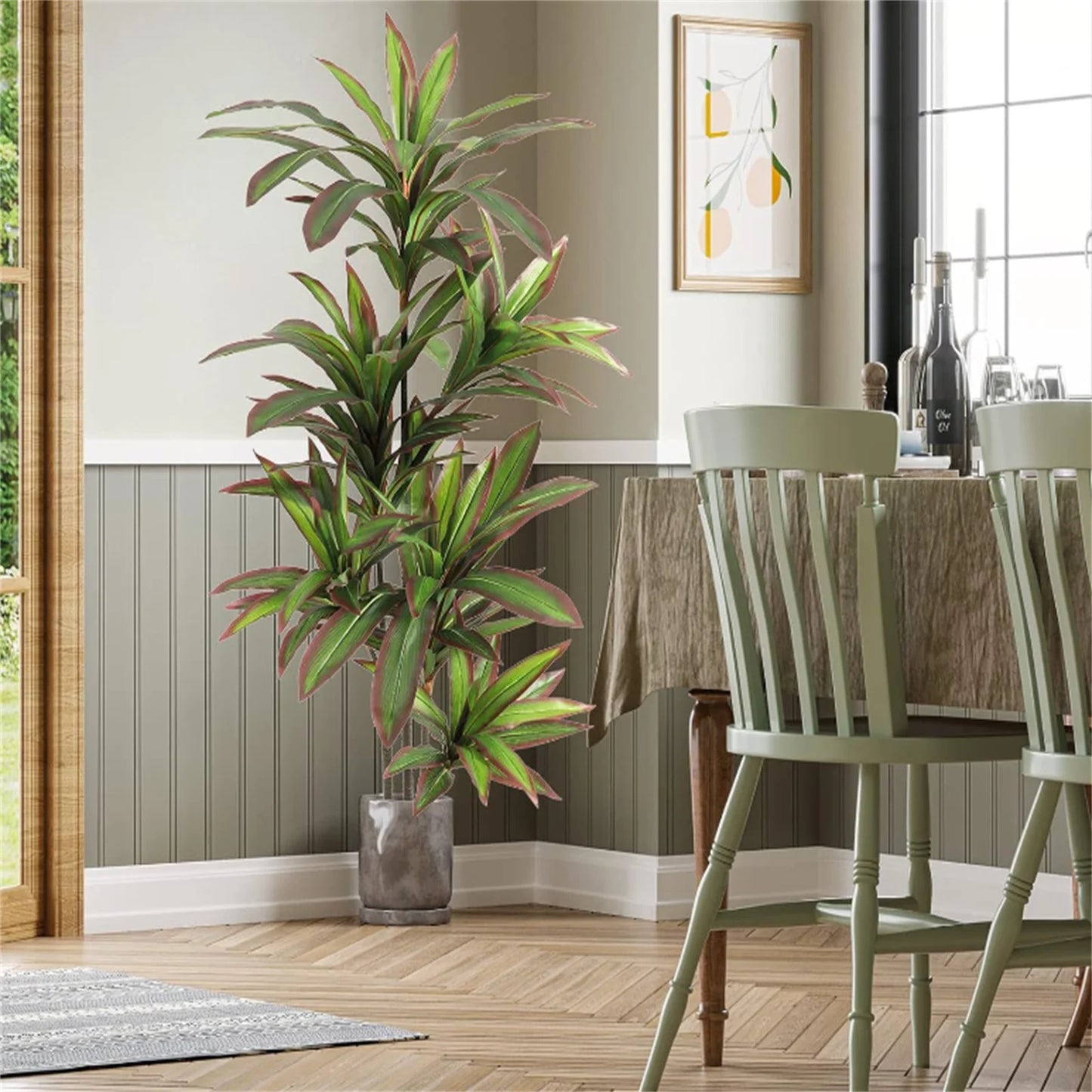 Artificial Dracaena Indoor Plant In Pot With Branches