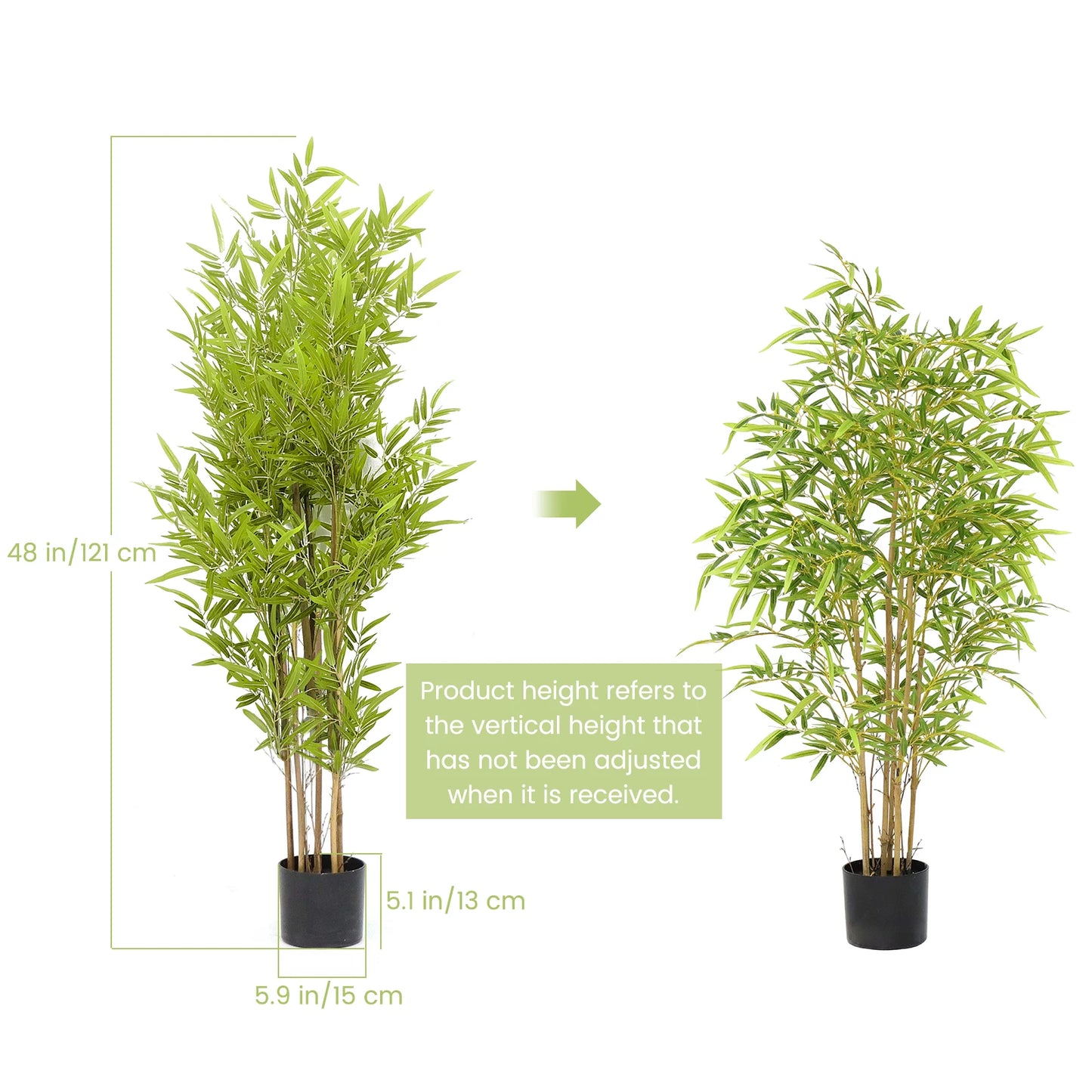 48 Inch Bamboo Artificial Tree Faux Plant For Office Decor