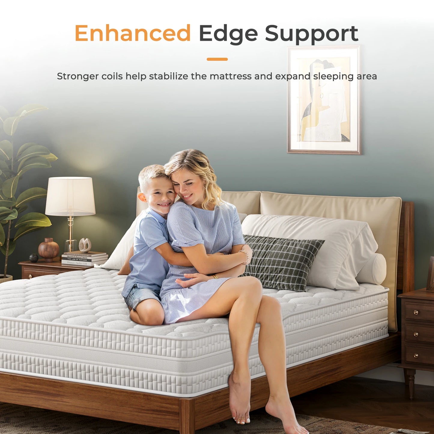 Vesgantti Queen Mattress Gel Memory Foam Pocket Spring